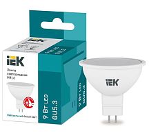 Лампа светодиодная MR16 софит 9Вт 230В 4000К GU5.3 | код LLE-MR16-9-230-40-GU5 | IEK
